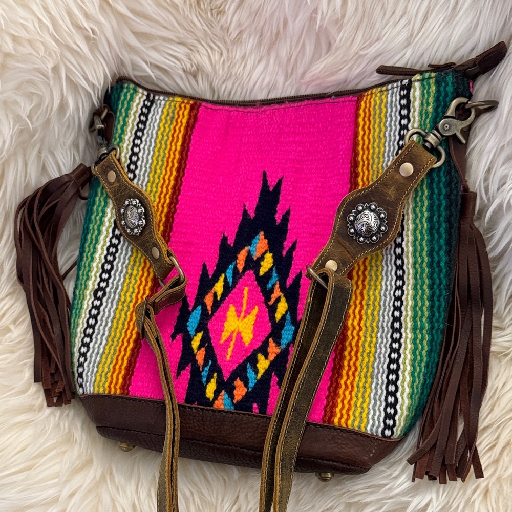 American Darling Pink and Multicolor Crossbody concealed carry Bag